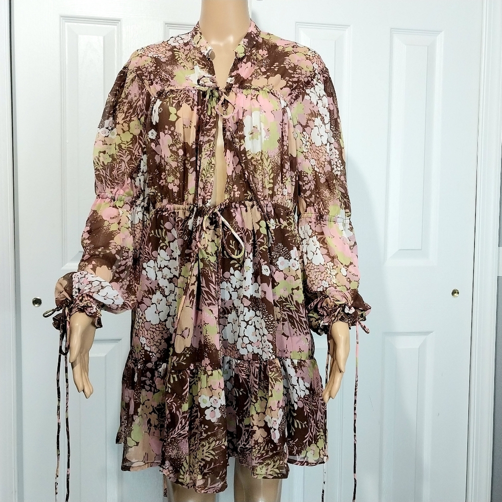 Reclaimed Vintage Floral Chiffon Dress, NWOT,‎ Size UK 12|US 8